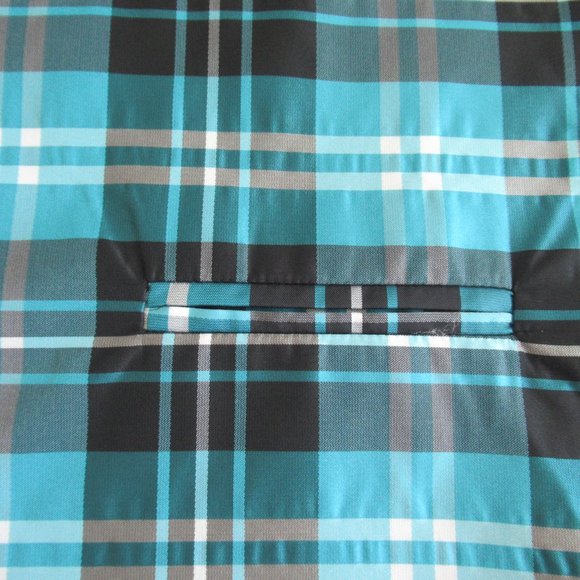 Vesuvio Napoli Men's Plaid Design Dress Vest Size Small Black, Turquoise, White - Picture 5 of 11